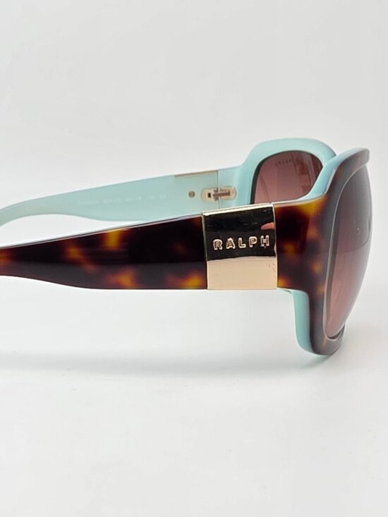 Ralph Lauren RA5031 Tortoise Tiffany Blue Frame Brown Lens Oversized Sunglasses main image 15